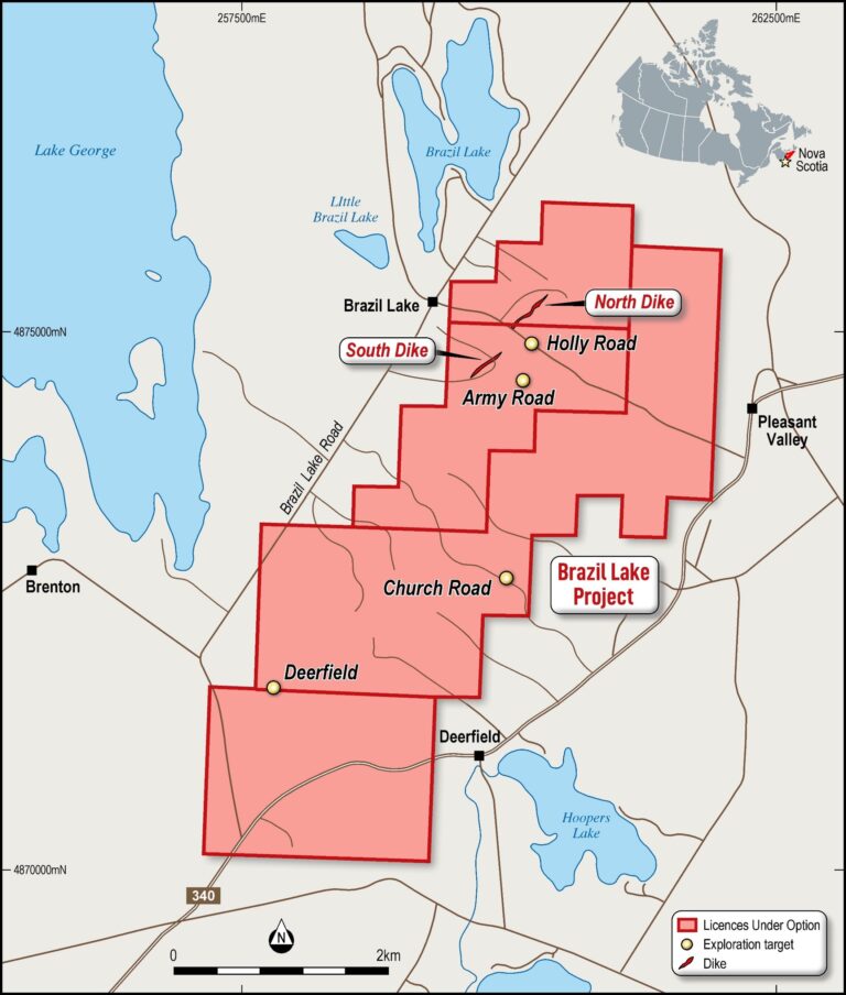 Brazil Lake drilling and pegmatite imagery