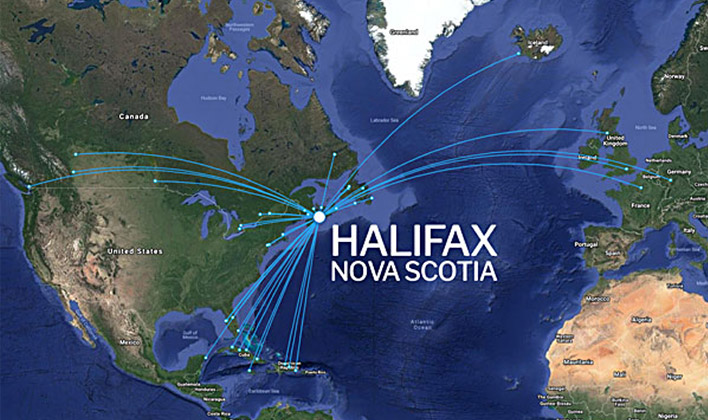 Nova Scotia position on the world map